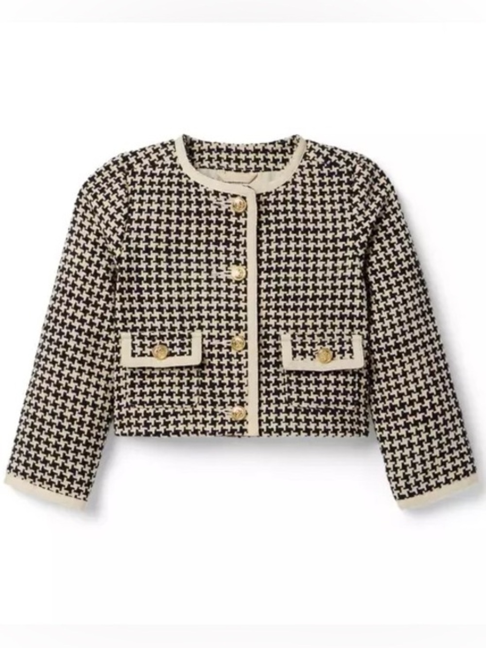 Brand New Janie and Jack Girls Brown Houndstooth Tweed Jacket, Size Six, NWT